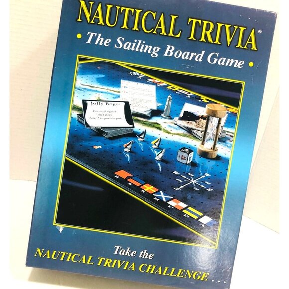 NAUTICAL TRIVIA The Sailing Board Game 1999 Boating Racing Sailors VTG Dad